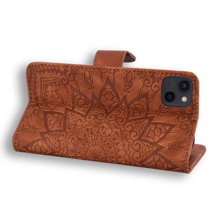 Mandala Embossed Dual-Fold Calf Leather Phone Case, Series 2