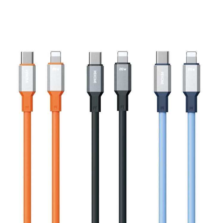 WK WDC-17 PD 20W USB-C/Type-C to 8 Pin Silicone Data Cable, Length: 1.2m