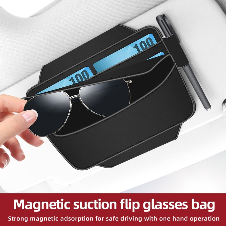 3073 Napa Texture Leather Car Removable Glasses Storage Bag ÎҵÄÉ̵ê