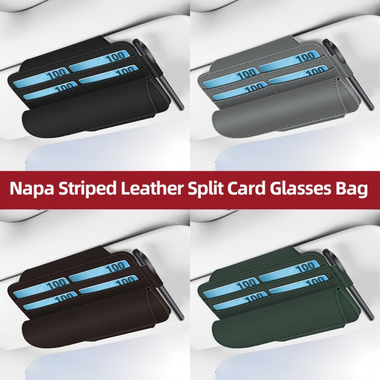 3073 Napa Texture Leather Car Removable Glasses Storage Bag ÎҵÄÉ̵ê