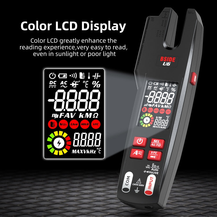 BSIDE U6 AC/DC Clamp-on Infrared Temperature Measurement Multimeter Reluova