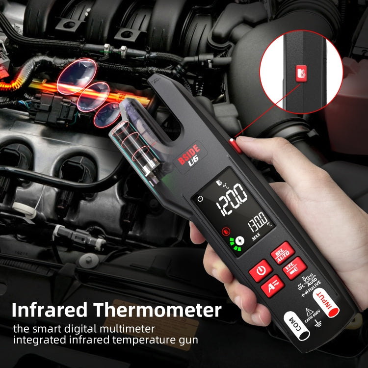 BSIDE U6 AC/DC Clamp-on Infrared Temperature Measurement Multimeter Reluova