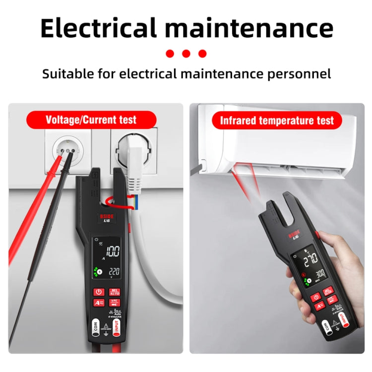 BSIDE U6 AC/DC Clamp-on Infrared Temperature Measurement Multimeter Reluova