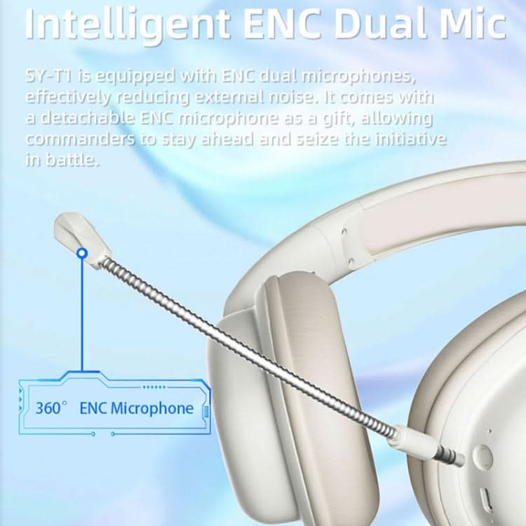 T1 Foldable Phone Audio ENC Noise Reduction Wireless Gaming Headphones with Mic