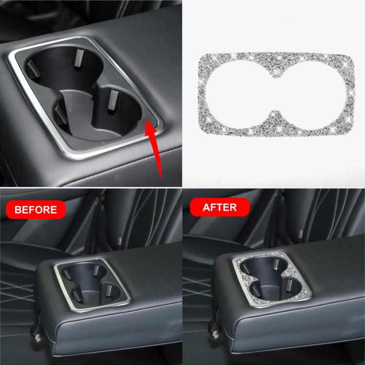 For Ford Mustang Mach E 2021 Car Rear Seat Cup Holder Frame Diamond Decorative Sticker ÎҵÄÉ̵ê