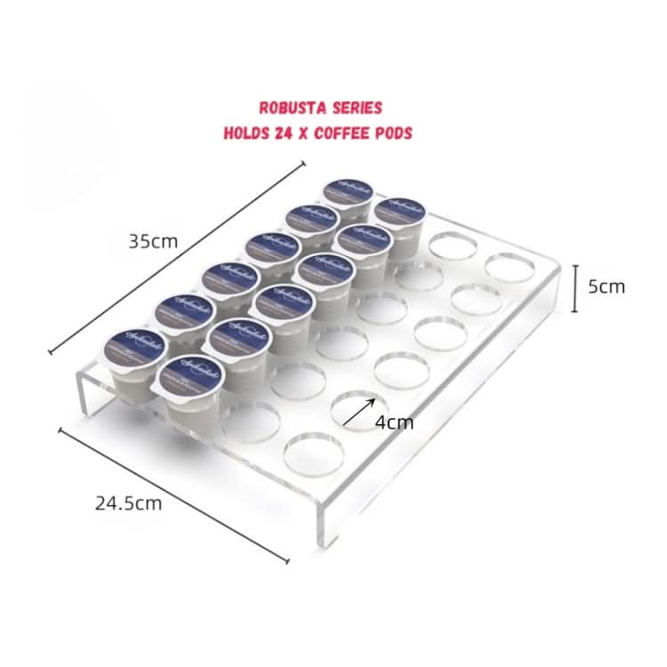 YX038 Acrylic 24 Holes Coffee Capsule Storage Display Stand Reluova