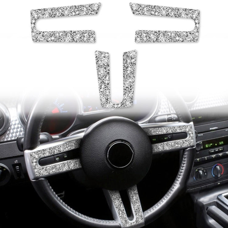 For Ford Mustang 2005-2009 3 in 1 Car Steering Wheel Diamond Decorative Sticker, Left Drive ÎҵÄÉ̵ê