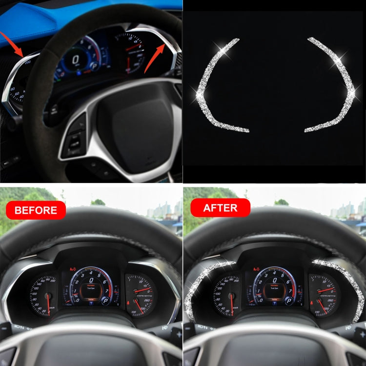 For Chevrolet Corvette C7 2014-2019 2 in 1 Car Dashboard Frame Diamond Decorative Sticker, Left Drive ÎҵÄÉ̵ê