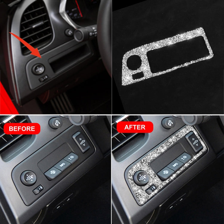 For Chevrolet Corvette C7 2014-2019 Car Headlight Switch Frame Diamond Decorative Sticker, Left Drive ÎҵÄÉ̵ê