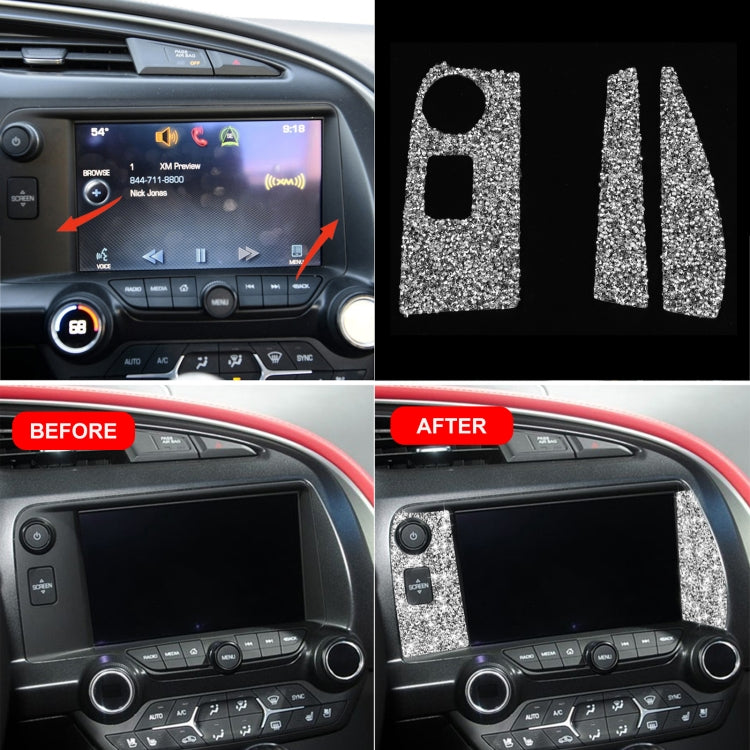 For Chevrolet Corvette C7 2014-2019 3 in 1 Car Navigate Panel Diamond Decorative Sticker, Left Drive ÎҵÄÉ̵ê