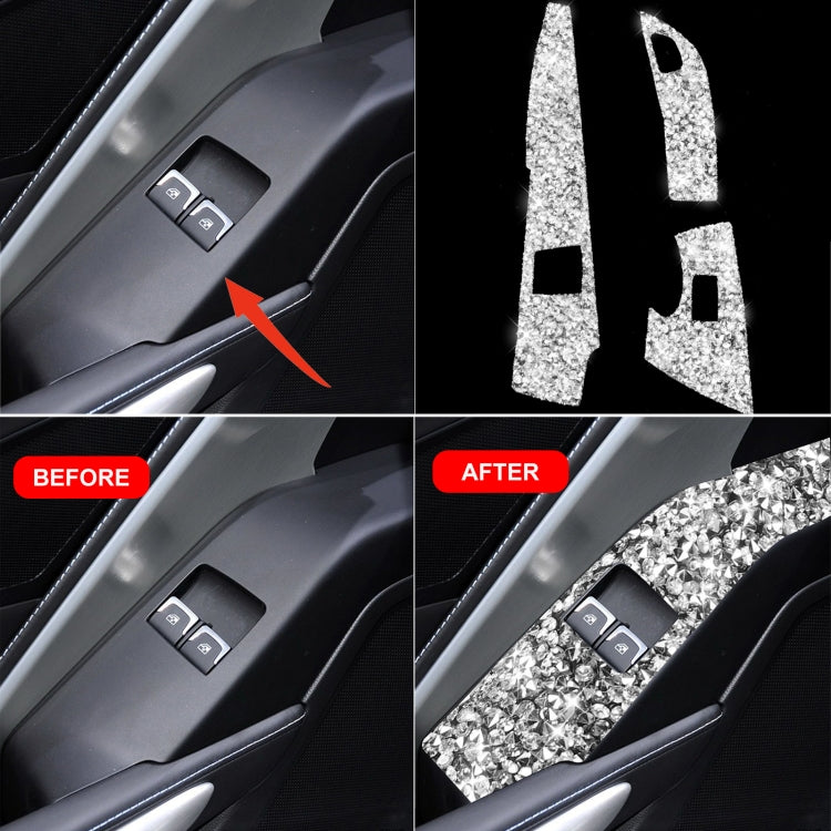 For Chevrolet Corvette C7 2014-2019 Car Door Button Panel Diamond Decorative Sticker, Left Drive ÎҵÄÉ̵ê