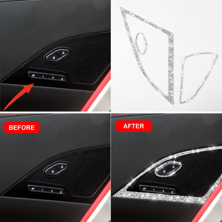 For Chevrolet Corvette C7 2014-2019 Car Door Speaker Frame Diamond Decorative Sticker, Left Drive ÎҵÄÉ̵ê