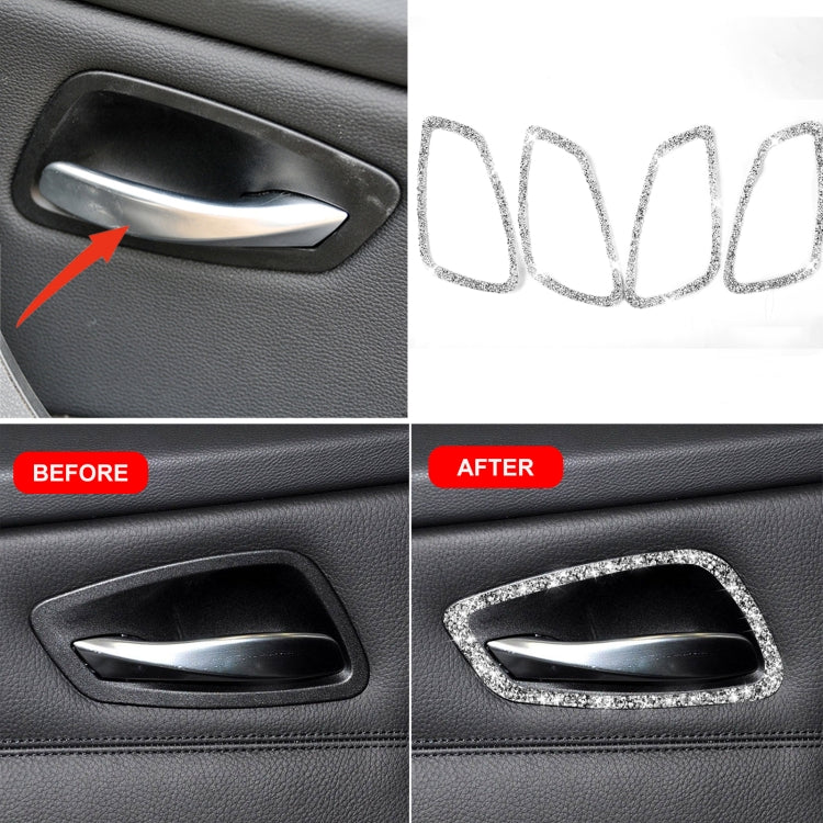 Car Door Handle Frame Diamond Decorative Sticker for BMW 3 Series E90 2005-2012, Modified 320i / 318i / 325i ÎҵÄÉ̵ê