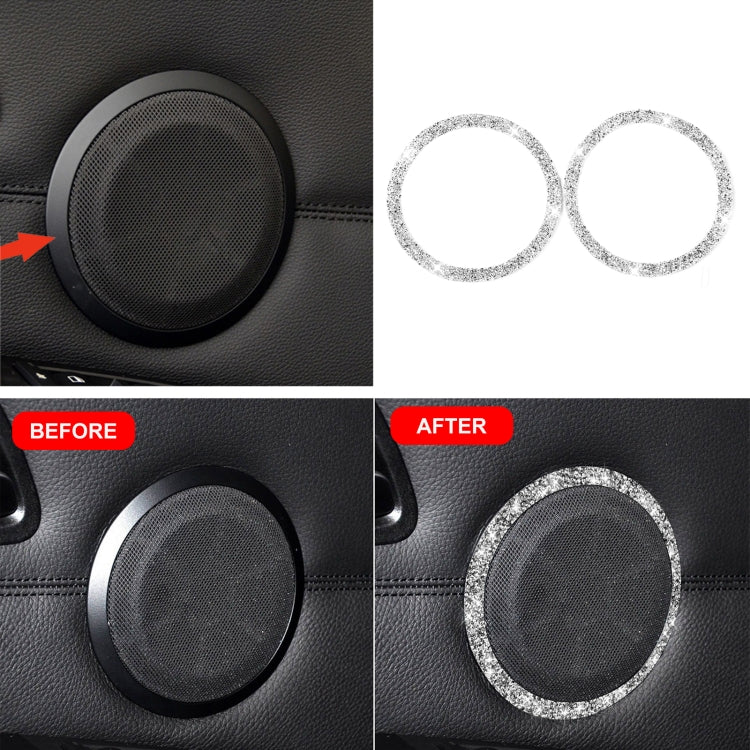 Car Door Horn Ring 2 in 1 Diamond Decorative Sticker for BMW 3 Series E90 / E84 2008-2012, X1 Series Modified 320i / 325i ÎҵÄÉ̵ê