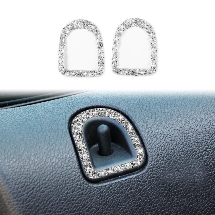 2pcs Car Door Lock Frame Diamond Decoration Sticker, Left Hand Drive ÎҵÄÉ̵ê