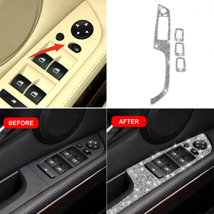 For BMW 3 Series E90 / 320i / 325i 2005-2012 Car Window Lift Panel with Folding Key 37.8cm Diamond Decorative Sticker, Left Drive ÎҵÄÉ̵ê