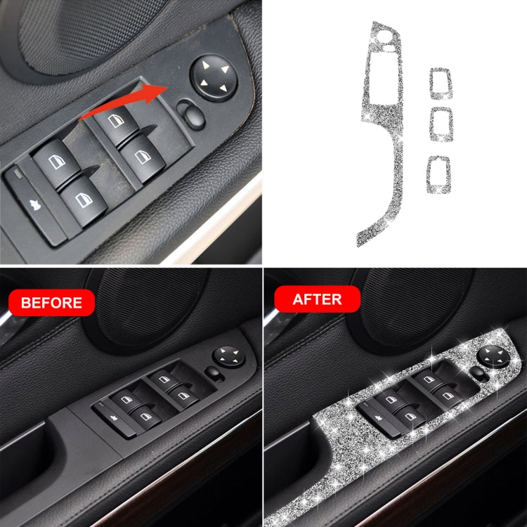 For BMW 3 Series E90 / 320i / 325i 2005-2012 Car Window Lift Panel 37.8cm Diamond Decorative Sticker, Left Drive ÎҵÄÉ̵ê