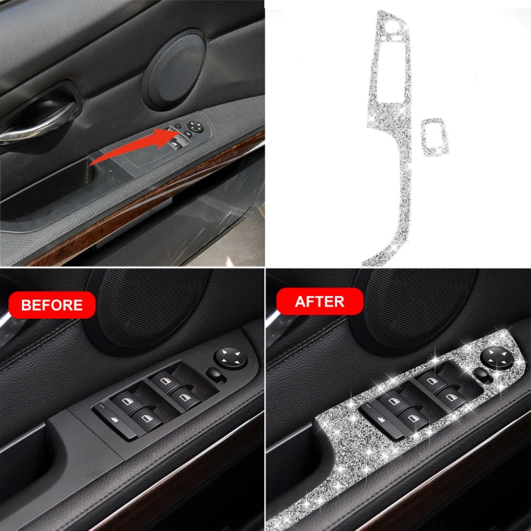 For BMW 3 Series E92 2005-2012 Car Window Lift Panel with Folding Key 40.4cm Diamond Decorative Sticker, Left Drive ÎҵÄÉ̵ê