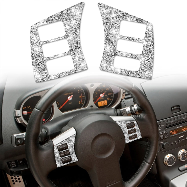 For Nissan 350Z 2003-2009 2pcs Car Steering Wheel Button Frame A Diamond Sticker,Left and Right Drive Universal ÎҵÄÉ̵ê