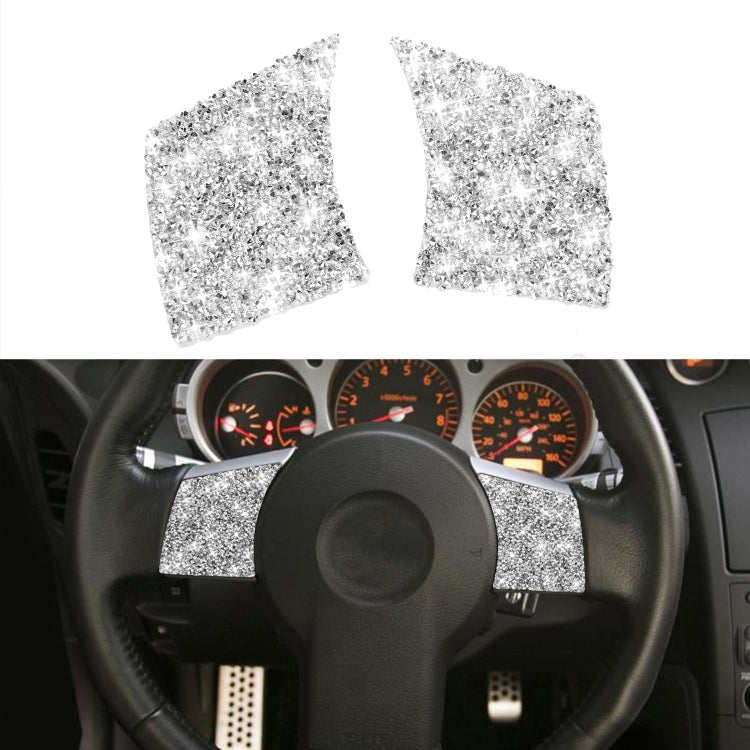 For Nissan 350Z 2003-2009 2pcs Car Steering Wheel Button Frame B Diamond Sticker,Left and Right Drive Universal ÎҵÄÉ̵ê