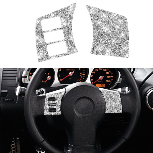 For Nissan 350Z 2003-2009 2pcs Car Steering Wheel Button Frame C Diamond Sticker,Left and Right Drive Universal ÎҵÄÉ̵ê