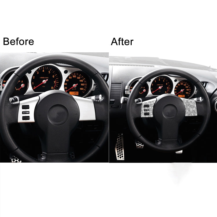 For Nissan 350Z 2003-2009 2pcs Car Steering Wheel Button Frame C Diamond Sticker,Left and Right Drive Universal ÎҵÄÉ̵ê