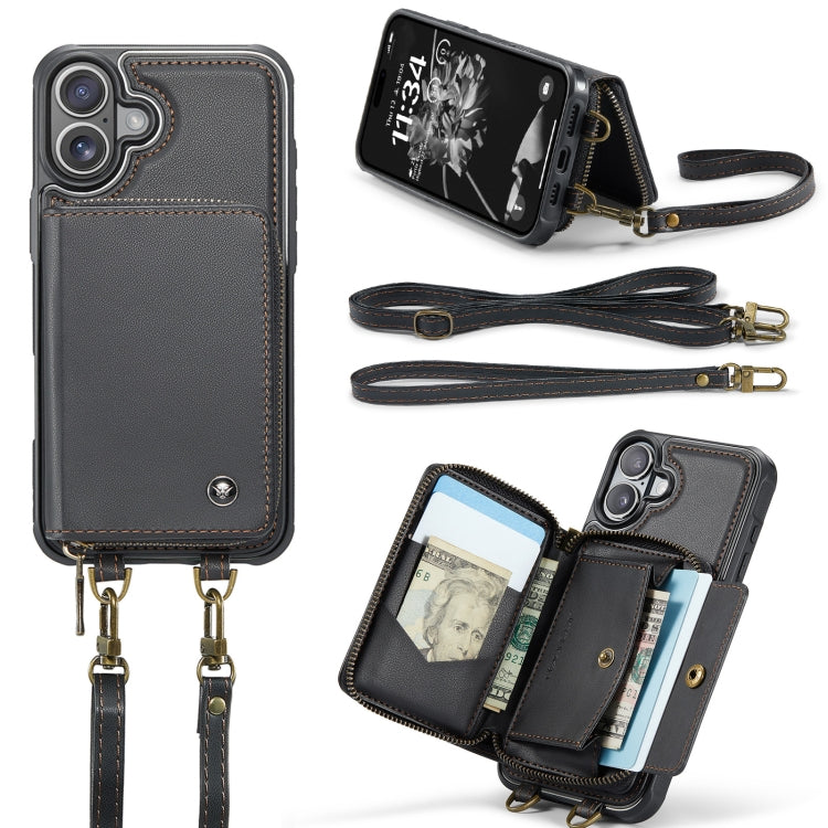 JEEHOOD C22 Series Zipper Wallet Leather Phone Case with Dual Lanyard, Series 2