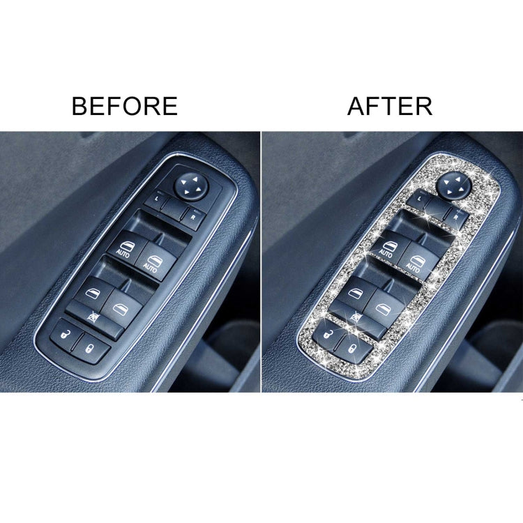 For Dodge Charger 2011-2014 5pcs/Set Car Window Lift Button Diamond Decorative Sticker, Left-hand Drive ÎҵÄÉ̵ê