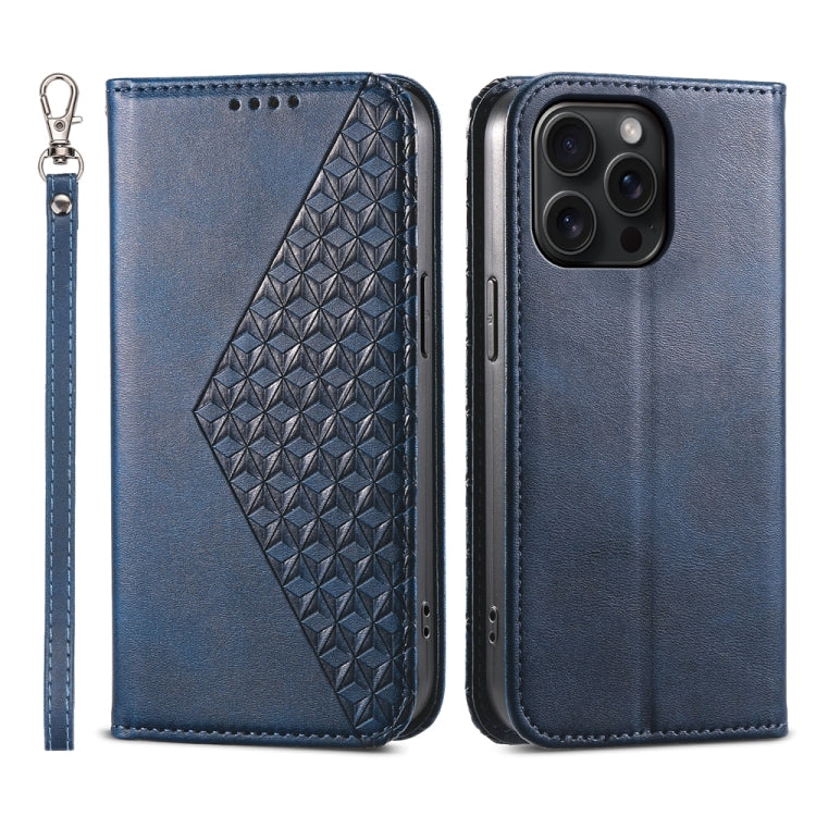 Cubic Grid Calf Texture Magnetic Leather Phone Case, Series 2