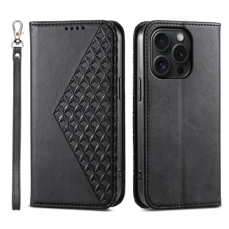 Cubic Grid Calf Texture Magnetic Leather Phone Case, Series 1