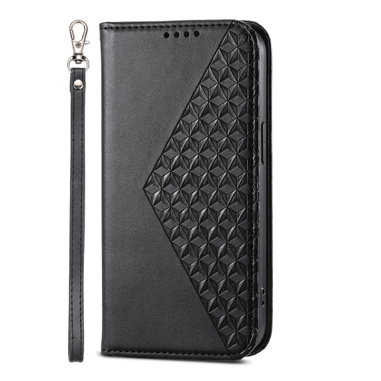 Cubic Grid Calf Texture Magnetic Leather Phone Case, Series 1