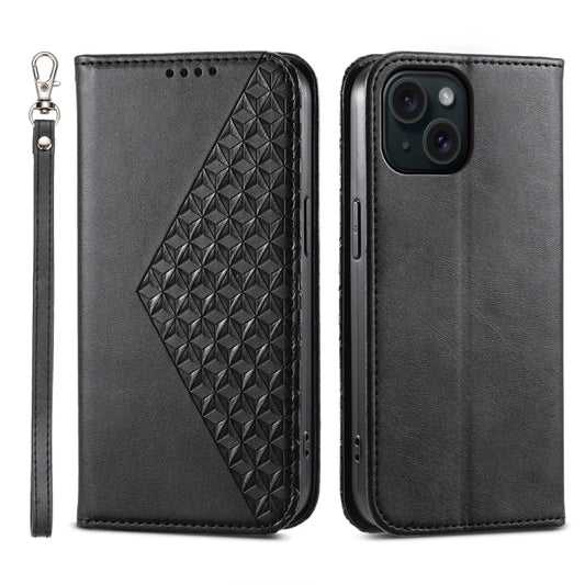 Cubic Grid Calf Texture Magnetic Leather Phone Case, Series 2