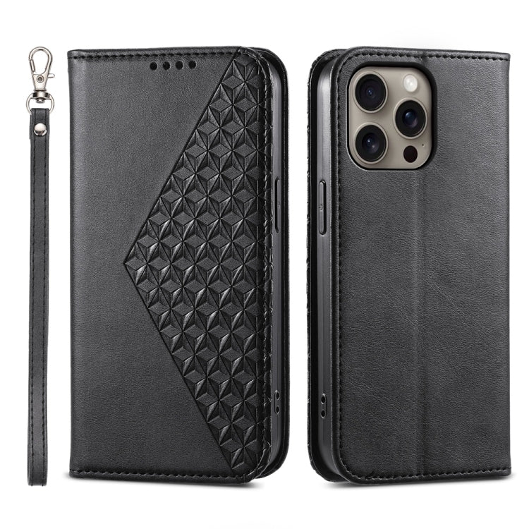 Cubic Grid Calf Texture Magnetic Leather Phone Case, Series 2