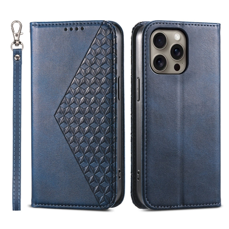 Cubic Grid Calf Texture Magnetic Leather Phone Case, Series 2