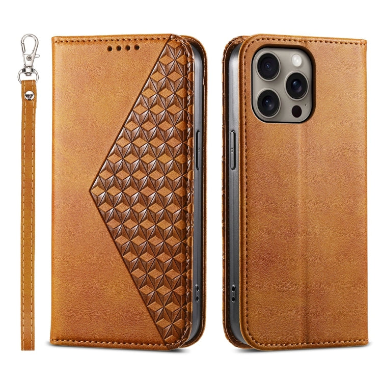 Cubic Grid Calf Texture Magnetic Leather Phone Case, Series 2