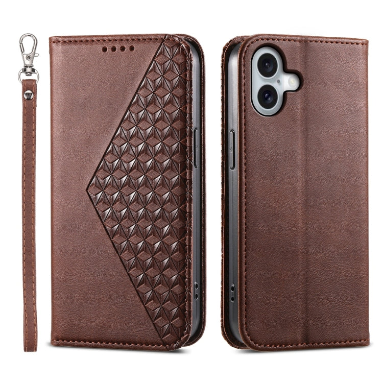 Cubic Grid Calf Texture Magnetic Leather Phone Case, Series 1