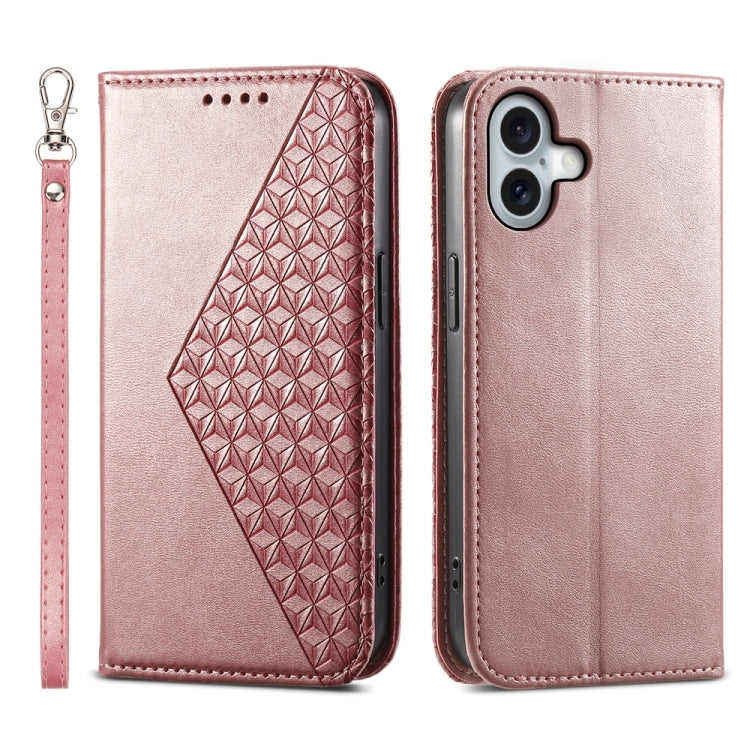 Cubic Grid Calf Texture Magnetic Leather Phone Case, Series 1