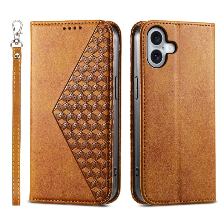 Cubic Grid Calf Texture Magnetic Leather Phone Case, Series 1