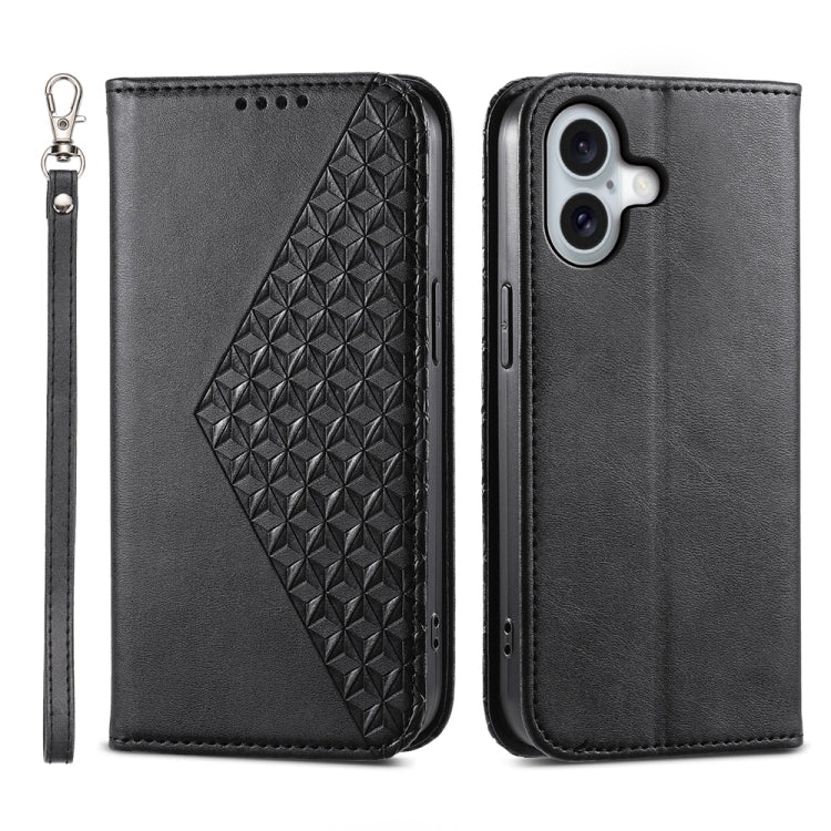 Cubic Grid Calf Texture Magnetic Leather Phone Case, Series 2