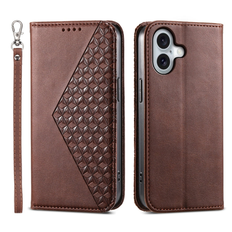 Cubic Grid Calf Texture Magnetic Leather Phone Case, Series 2