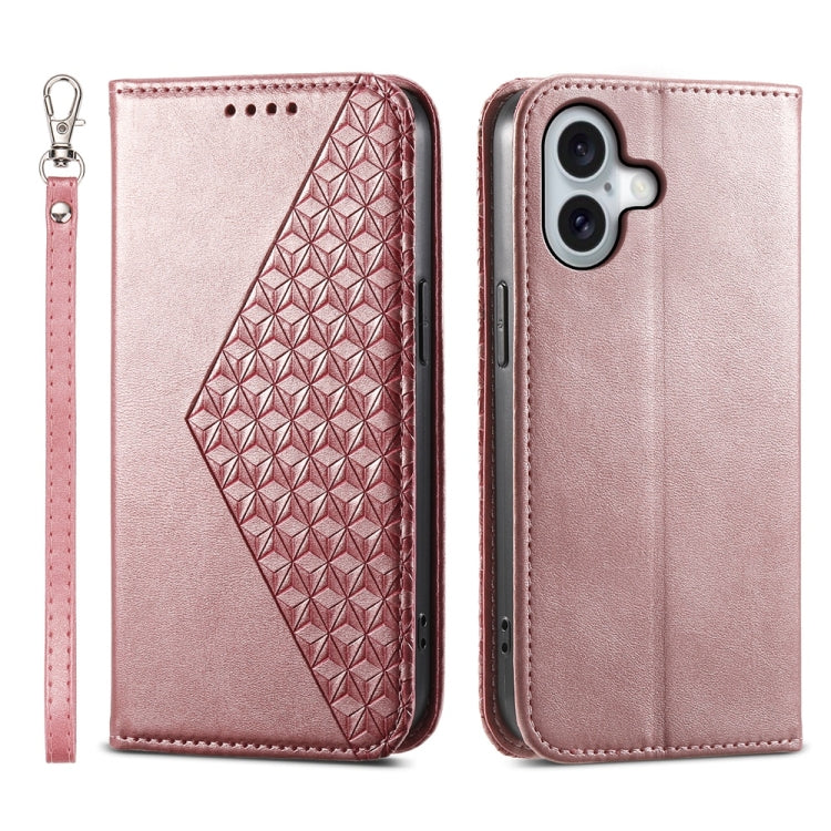 Cubic Grid Calf Texture Magnetic Leather Phone Case, Series 2