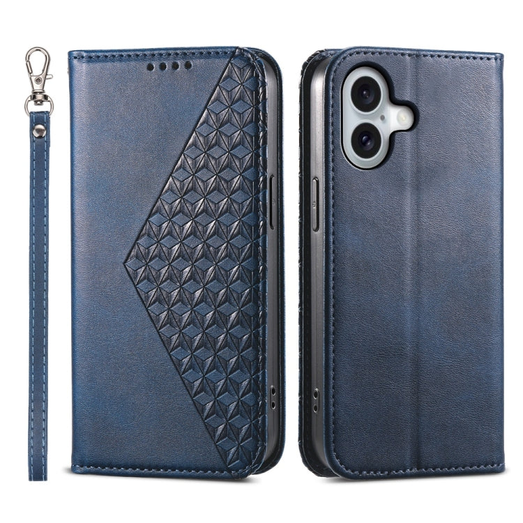 Cubic Grid Calf Texture Magnetic Leather Phone Case, Series 2