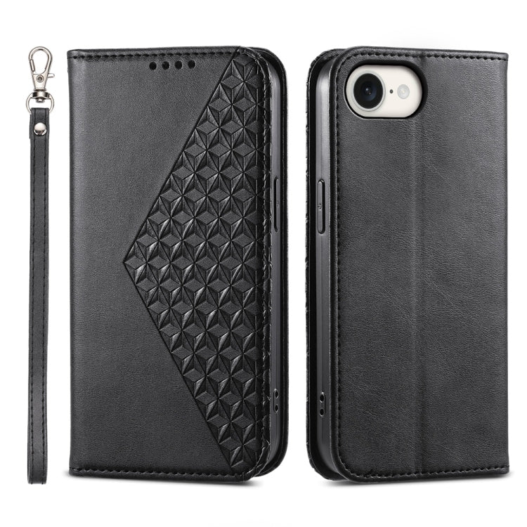 Cubic Grid Calf Texture Magnetic Leather Phone Case, Series 1