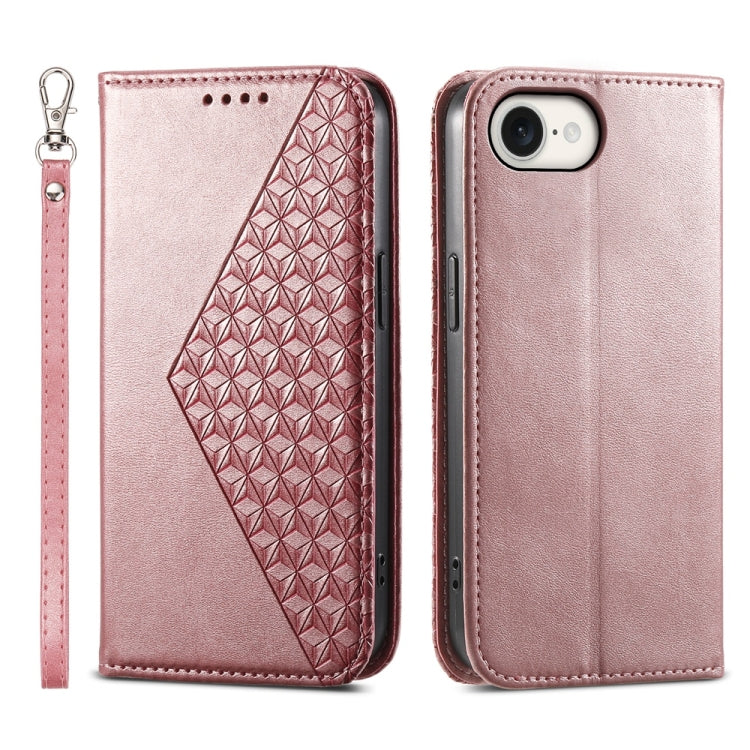 Cubic Grid Calf Texture Magnetic Leather Phone Case, Series 1