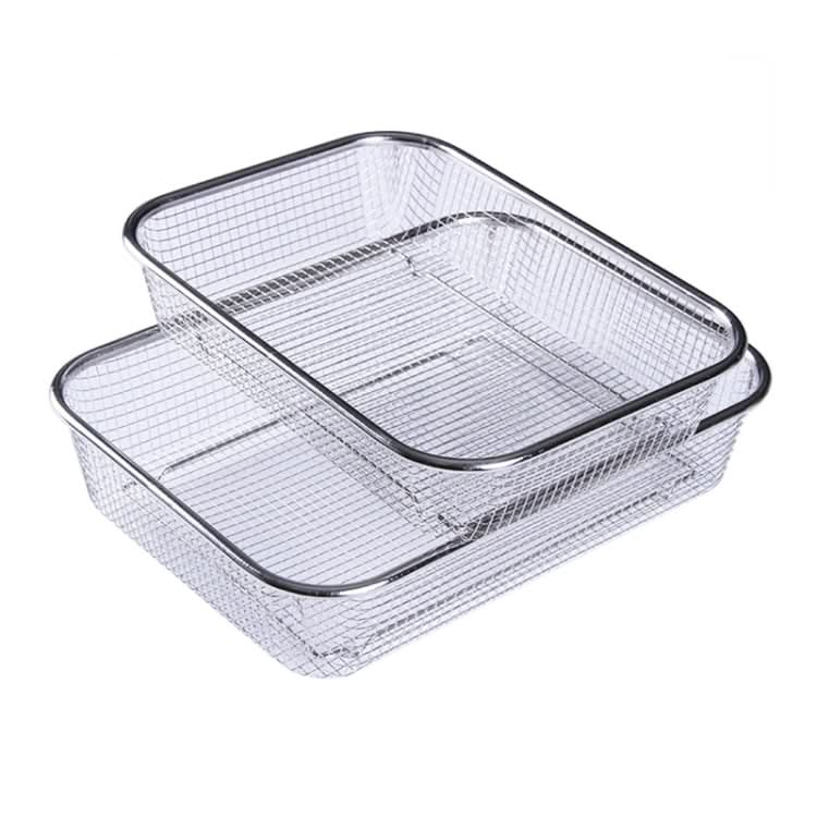 Household Creative Rectangular Kitchen Stainless Steel Fruit Vegetable Storage Basket Hollowed Drain Washing Box Reluova