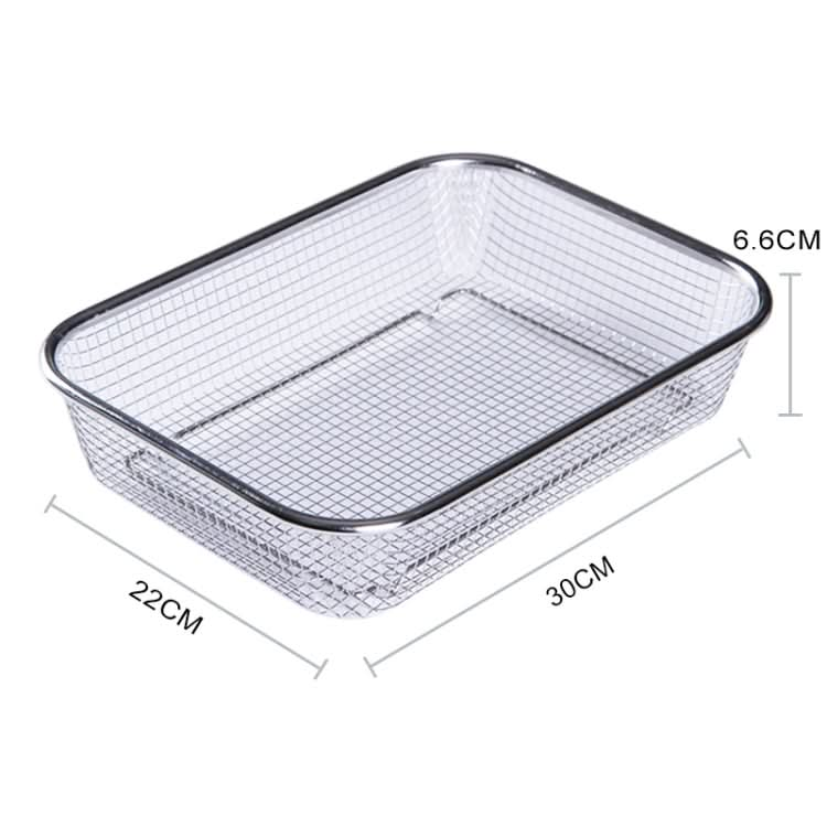 Household Creative Rectangular Kitchen Stainless Steel Fruit Vegetable Storage Basket Hollowed Drain Washing Box Reluova