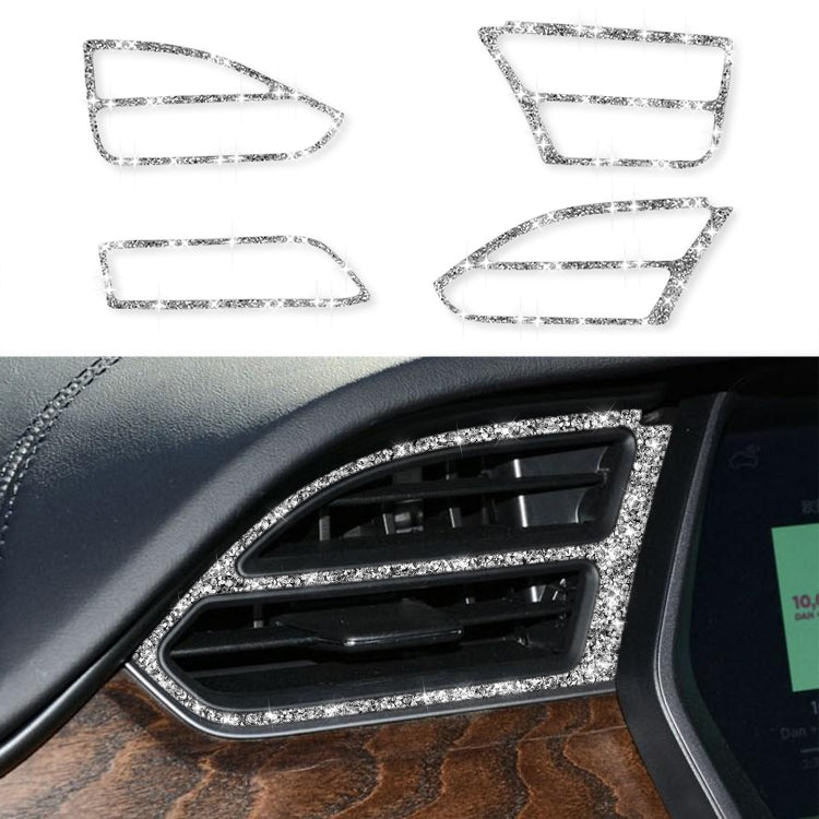 For Tesla Model X Car Central Control Instrument Air Outlet Diamond Sticker, Left Drive ÎҵÄÉ̵ê