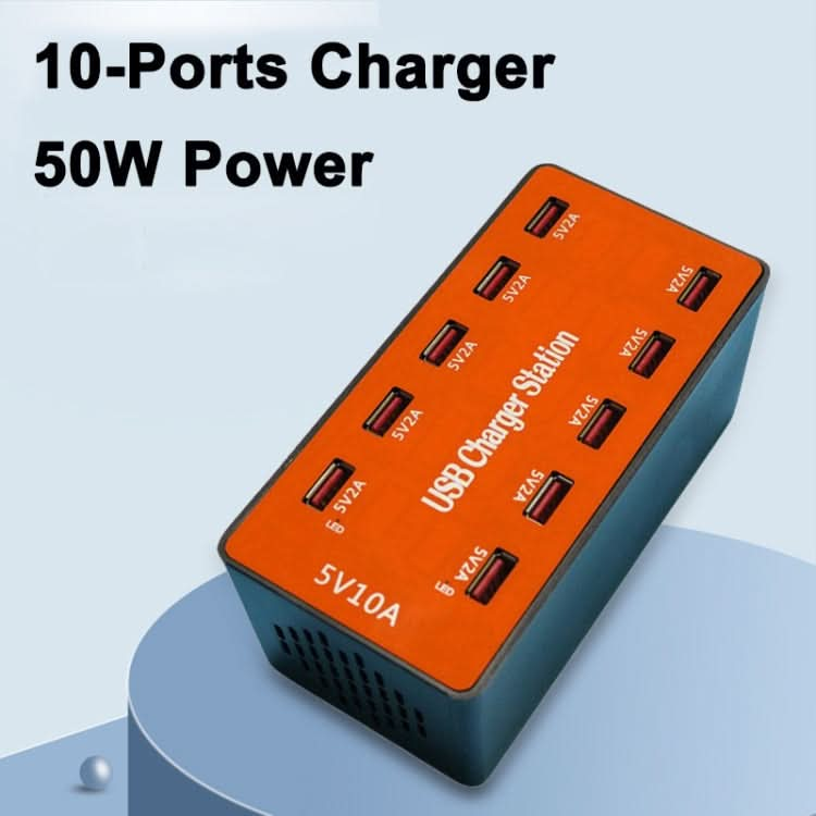 A5B 50W 10 Ports USB Smart Charging Station with Indicator Light