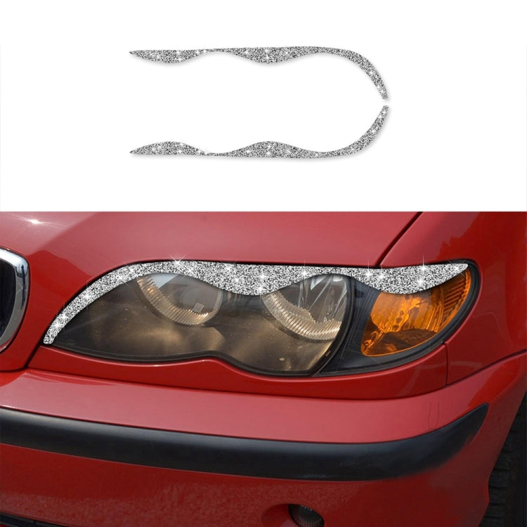 Car Light Eyebrow Soft Style Diamond Decoration Sticker, Left and Right Drive