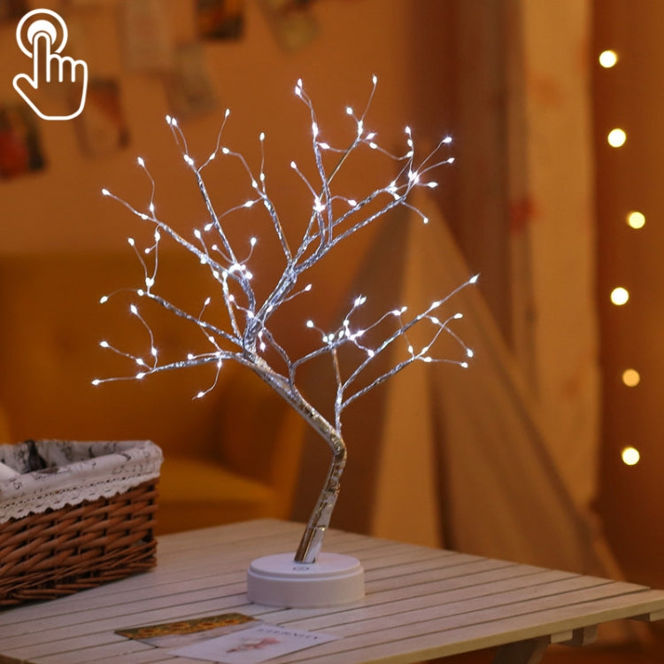 36 LEDs Pearl Tree Copper Wire Table Lamp Creative Decoration Touch Control Night Light (Warm White Light)-Reluova